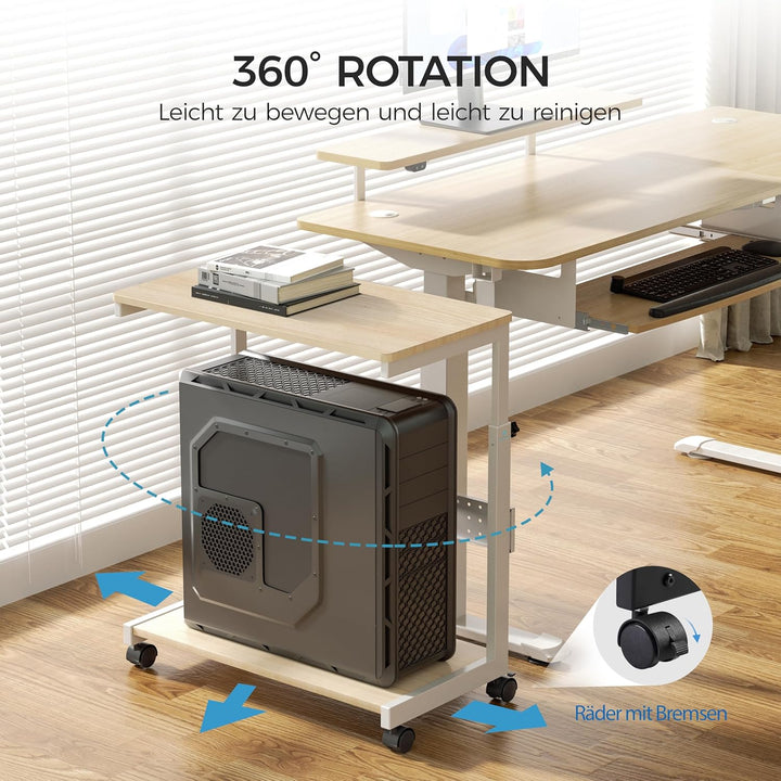 EUREKA ERGONOMIC Höhenverstellbarer Computer Tower Ständer, PC Ständer für PC-Tower, Mobiler PC-Gehä