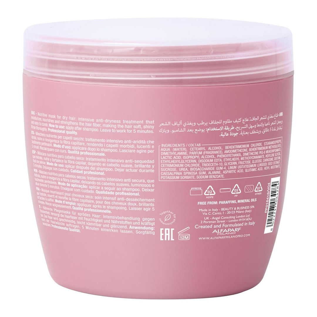 Alfaparf Milano Semi Di Lino Moisture Nutritive Mask, Bunt, 500 Milliliter , Ml (1Er Pack)