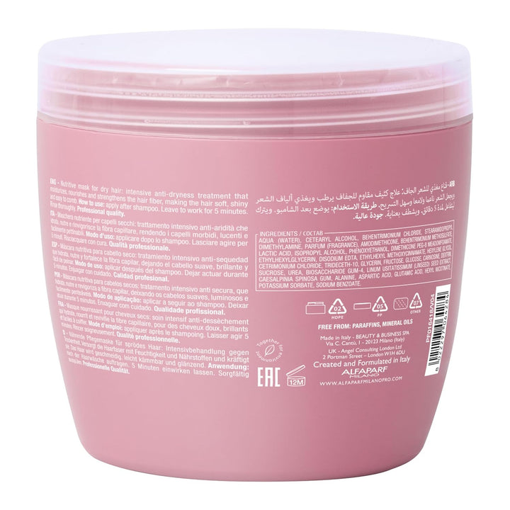 Alfaparf Milano Semi Di Lino Moisture Nutritive Mask, Bunt, 500 Milliliter , Ml (1Er Pack)