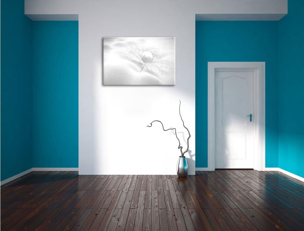 Pixxprint Tautropfen Pusteblume als Leinwandbild/Grösse: 100x70 cm/Wandbild/Kunstdruck/fertig bespan