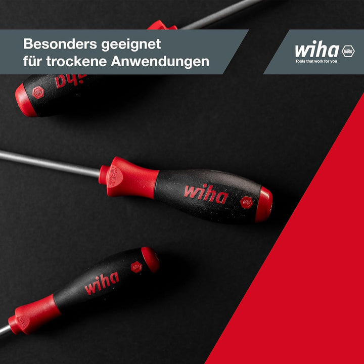Wiha Schraubendreher Set SoftFinish® Sechskant-Steckschlüssel 5-tlg. ergonomischer Griff für kraftvo