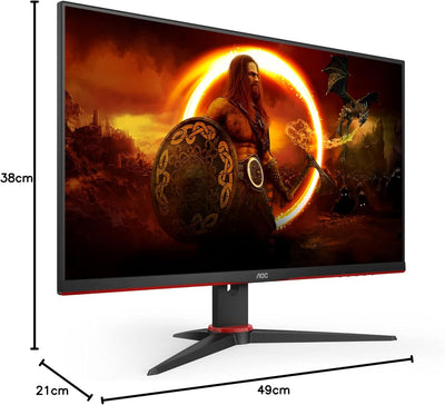 AOC Gaming 24G2SPAE - 24 Zoll FHD Monitor, 165 Hz, 1 ms MPRT, FreeSync, G-Sync Compatible, Lautsprec