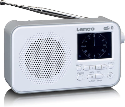 Lenco PDR-036 tragbares DAB+ Radio - Bluetooth 5.0 - PLL FM Radio - 4 Speicherplatztasten - 2,4” Far