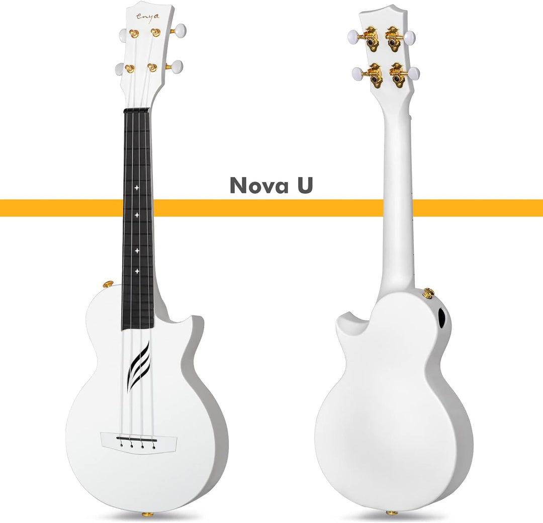 Enya Konzert Ukulele Nova U 23 Zoll Kohlefaser Anfänger Ukulelen Set mit Tasche Saiten Gurt Capo Was