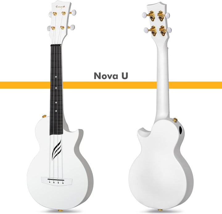 Enya Konzert Ukulele Nova U 23 Zoll Kohlefaser Anfänger Ukulelen Set mit Tasche Saiten Gurt Capo Was