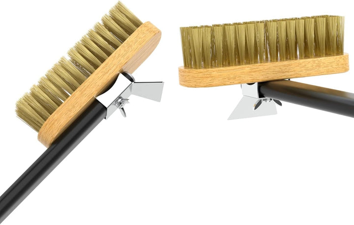 G.a HOMEFAVOR Pizzaofen Bürste Mit Stahlschaber, Abnehmbarem Langem Aluminium-Griff, Pizzaofenschabe