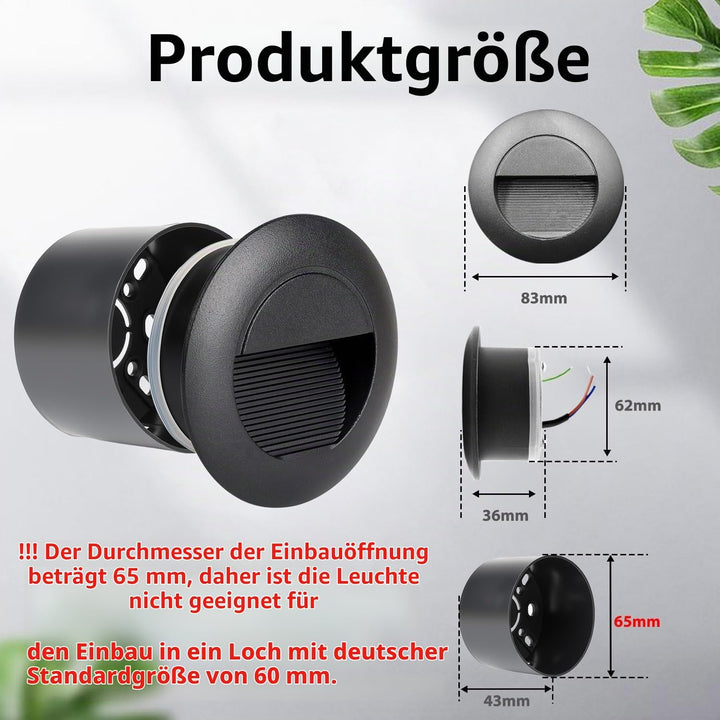 Bluetooth Treppenbeleuchtung aussen RGB warmweiss kaltweiss 1.5W 65mm(Nicht die Standardgrösse 60mm)