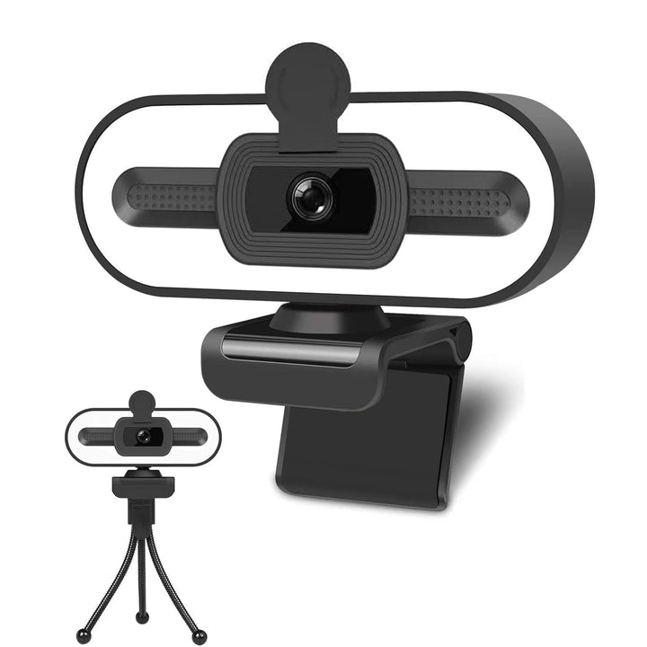 GKEAPZA Webcam mit Ringlichtmikrofon - Streaming Web Kamera, 1080P Full HD Pro Kamera für PC Mac Lap