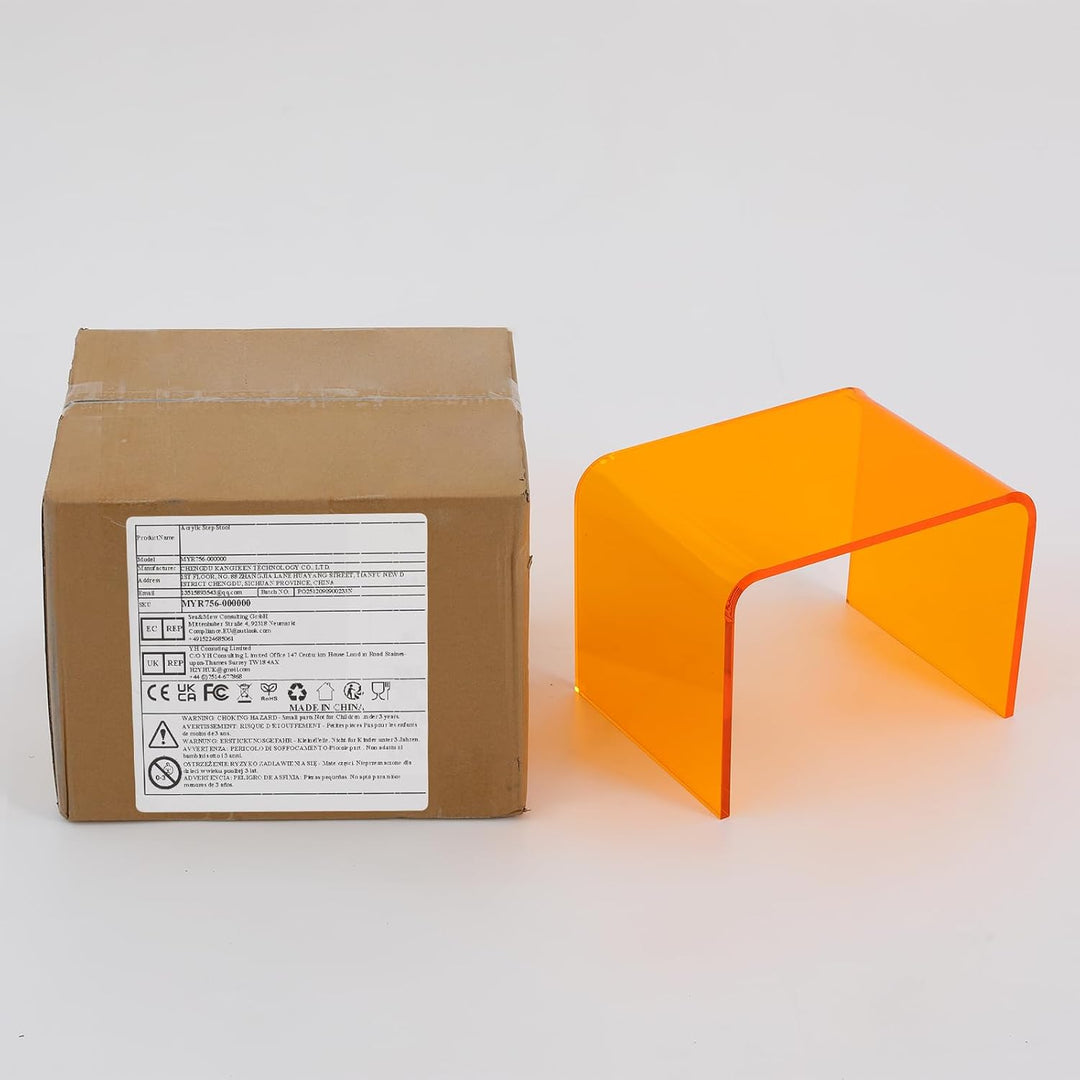 Acryl Tritthocker rutschfest 50 kg belastbar Trittleiter für Kinder Bad Schlafzimmer Stufenhocker Gl