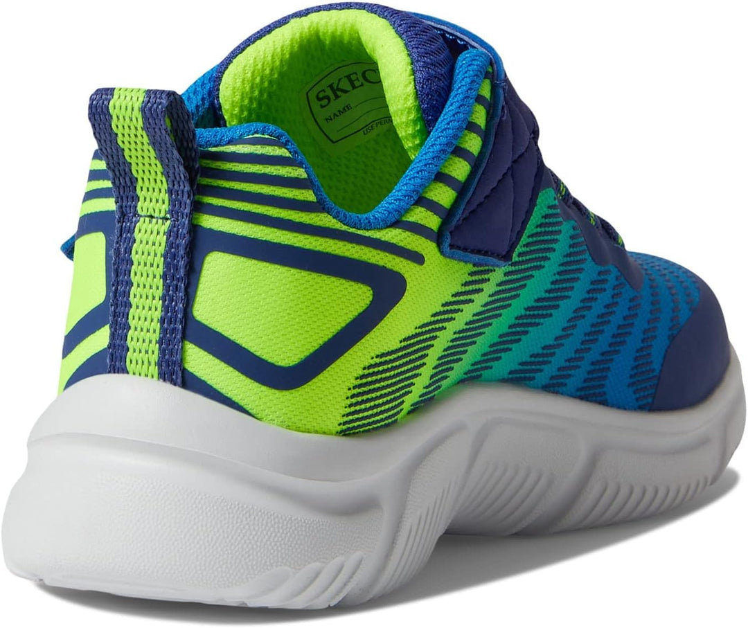 Skechers Jungen 405037l Lmcc Sneaker 27 EU Blue Yellow Textile Navy Synthetic Trim, 27 EU Blue Yello