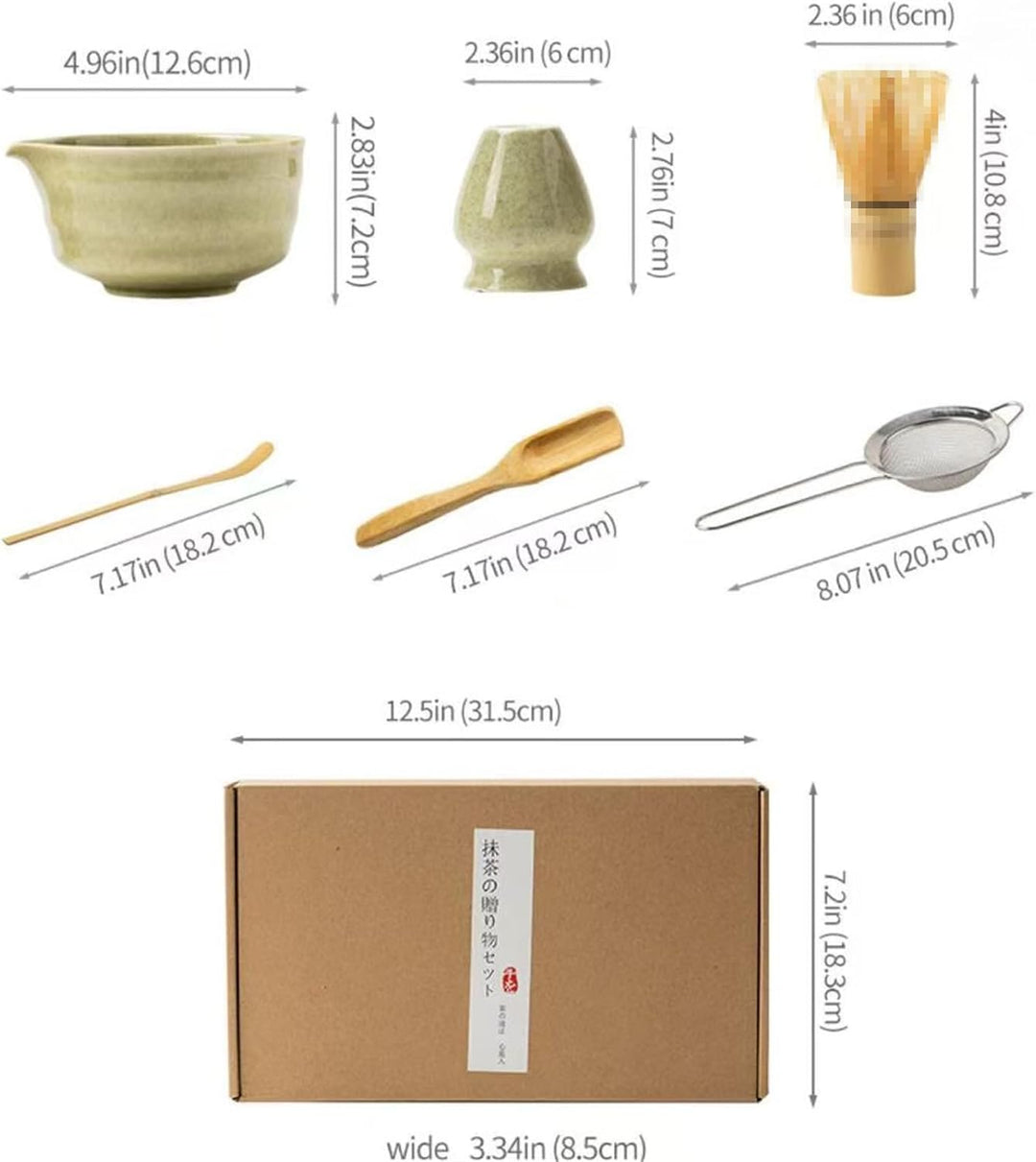 6 Stück Matcha Set - Matcha Besen - Matcha-Tea-Set, Matcha-Besen, Matcha-Schale, Matcha Sieb Chasen