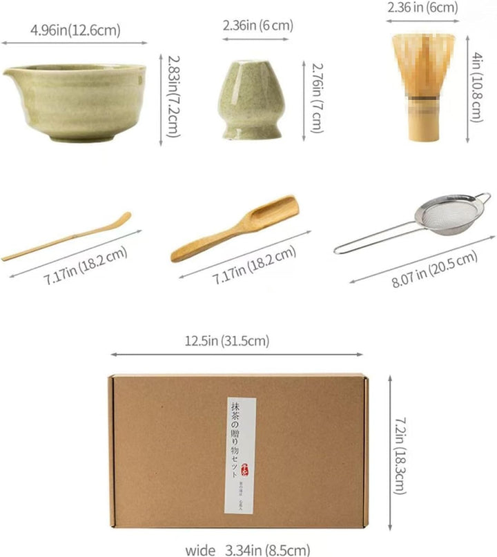 6 Stück Matcha Set - Matcha Besen - Matcha-Tea-Set, Matcha-Besen, Matcha-Schale, Matcha Sieb Chasen