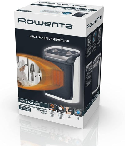Rowenta SO9281 Mini Excel Aqua Keramik Heizlüfter | Spritzwassergeschützt | leistungsstark | kompakt