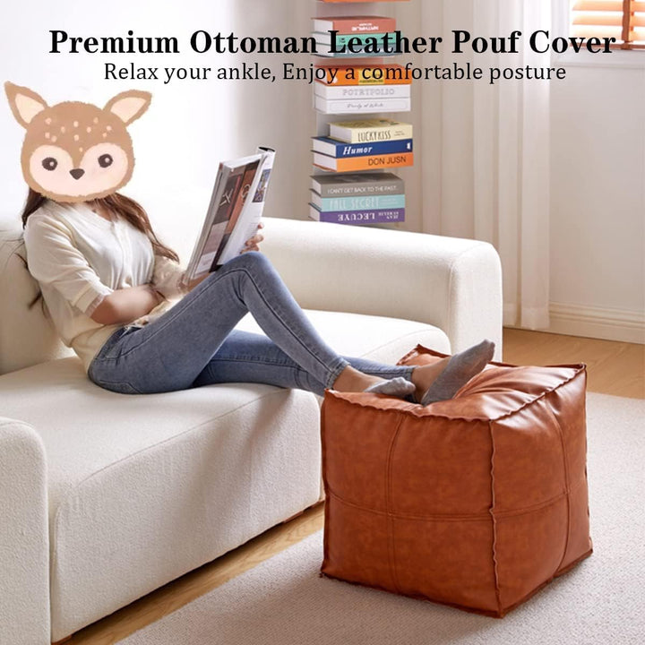 Louis Donné Pouf Hocker Quadratisches Sitzpouf Fusshocker, Ungefüllt PU-Leder Sitzpuff-45 * 45 * 45c