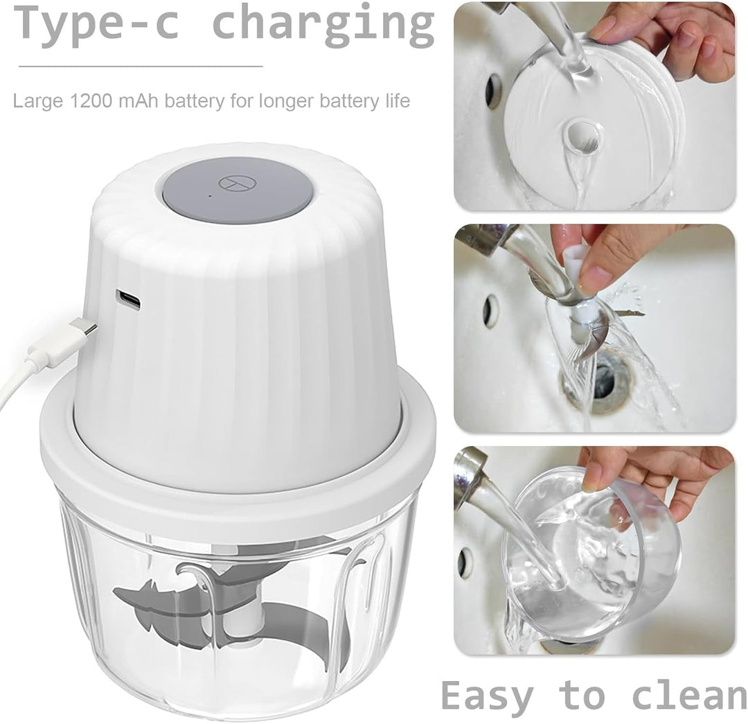 Zwiebel Zerkleinerer, 400ml, Multizerkleinerer Elektrisch Klein, Zwiebelschneider Elektrisch, Univer