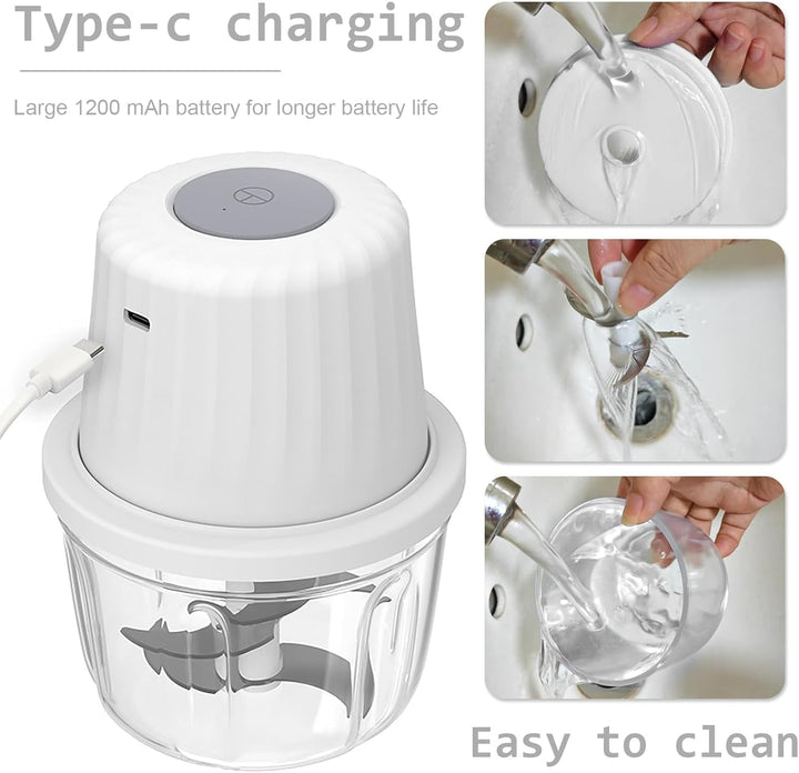 Zwiebel Zerkleinerer, 400ml, Multizerkleinerer Elektrisch Klein, Zwiebelschneider Elektrisch, Univer
