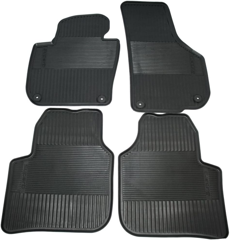 Skoda 3T1061550 Gummi Fussmatten 4X Gummimatten Original Allwettermatten schwarz mit Schriftzug