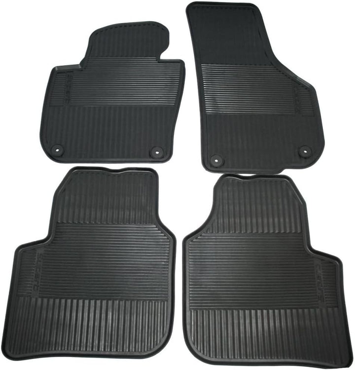Skoda 3T1061550 Gummi Fussmatten 4X Gummimatten Original Allwettermatten schwarz mit Schriftzug
