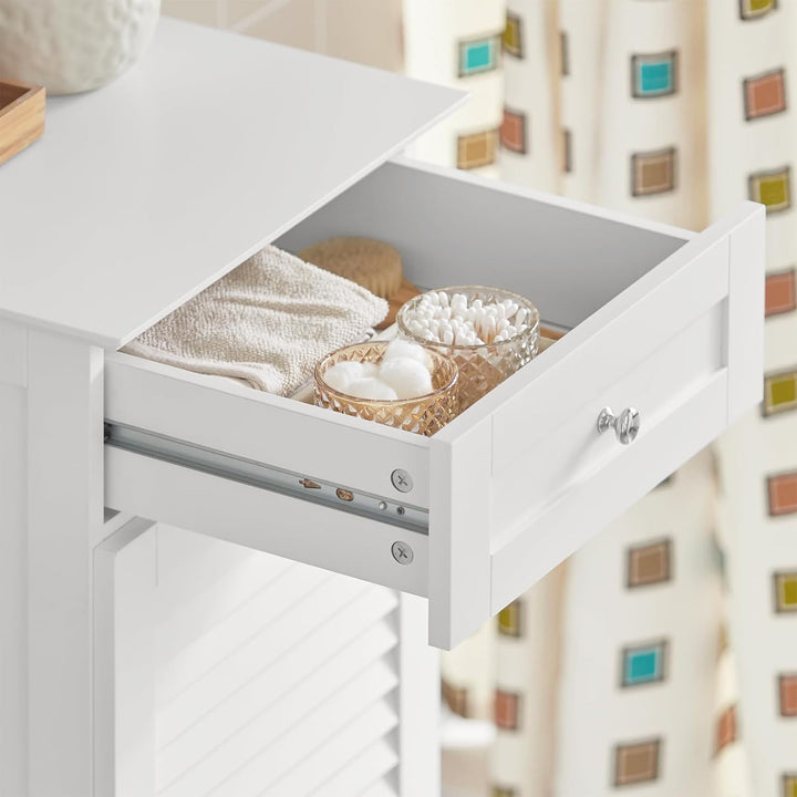 SoBuy BZR73-W Wäscheschrank mit ausklappbarem Wäschesäcken Wäschesack Wäschetruhe Wäschesammler Wäsc