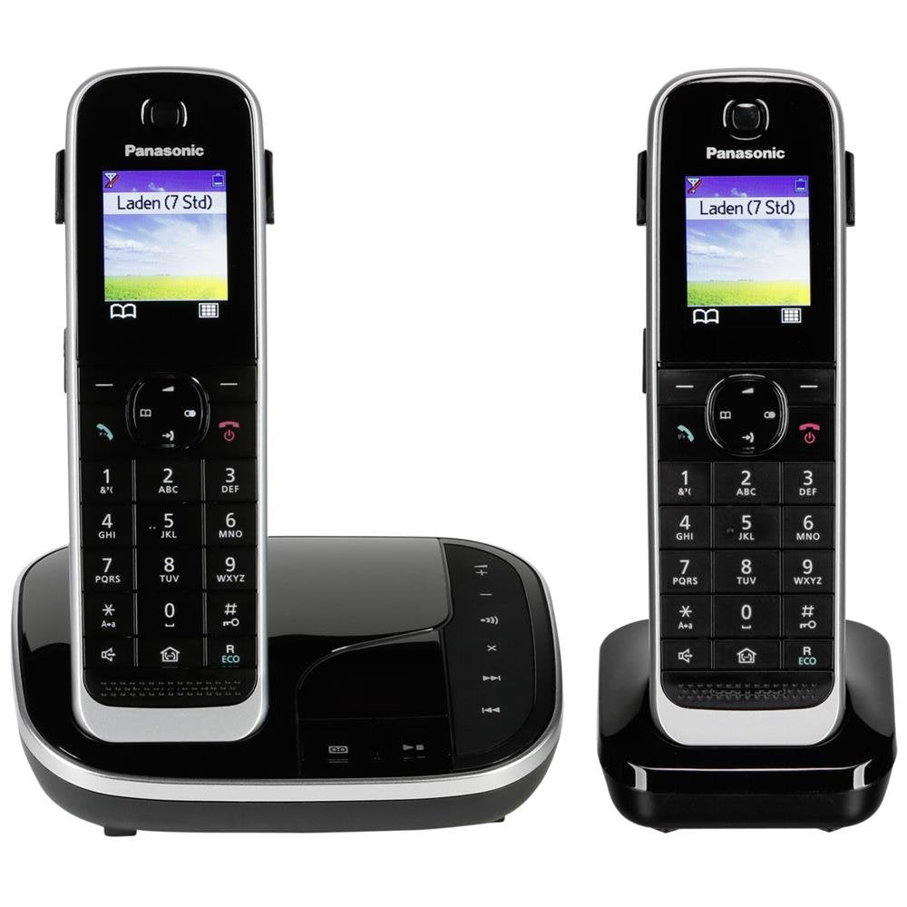 Panasonic KX-TGJ322GB Familien-Telefon mit Anrufbeantworter (schnurloses Telefon DUO, Mobilteil, str
