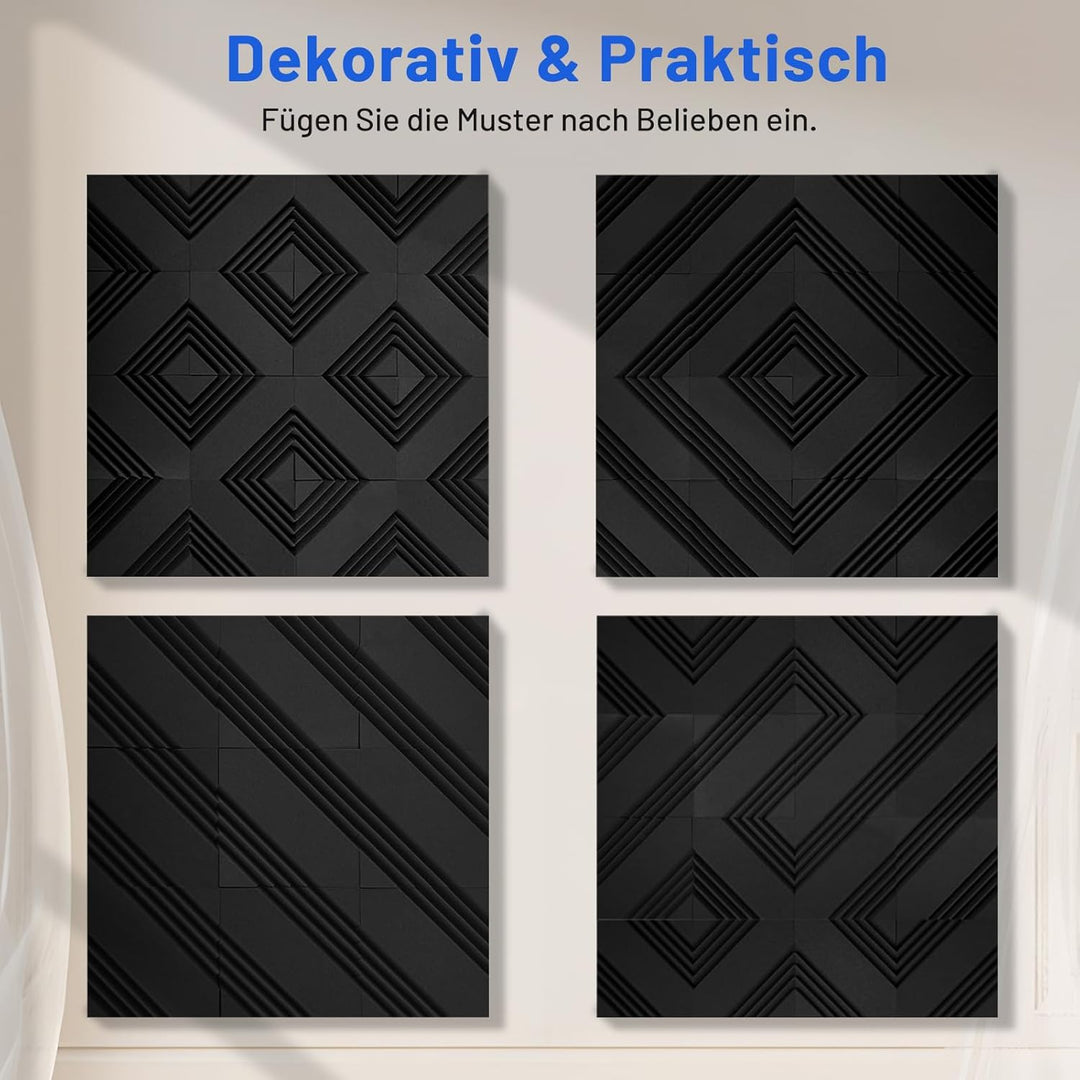 32 Stück Akustikschaumstoff Schalldämmung, 5 X 30 X 30 CM Akustikpaneelemit Aufkleber, Schallschutzp