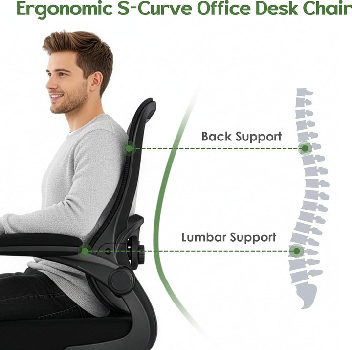 Farini Ergonomischer Executive Schreibtischstuhl Mesh Bürostuhl mit Verstellbarer Lendenstütze und a