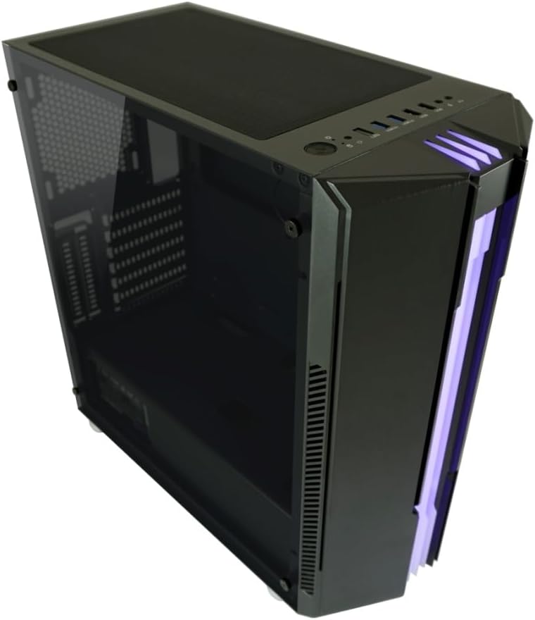 LC-Power Gaming-Gehäuse 702B Skyscraper_X – ATX, Micro-ATX, Mini-ITX kompatibel, RGB-Frontpanel, Har