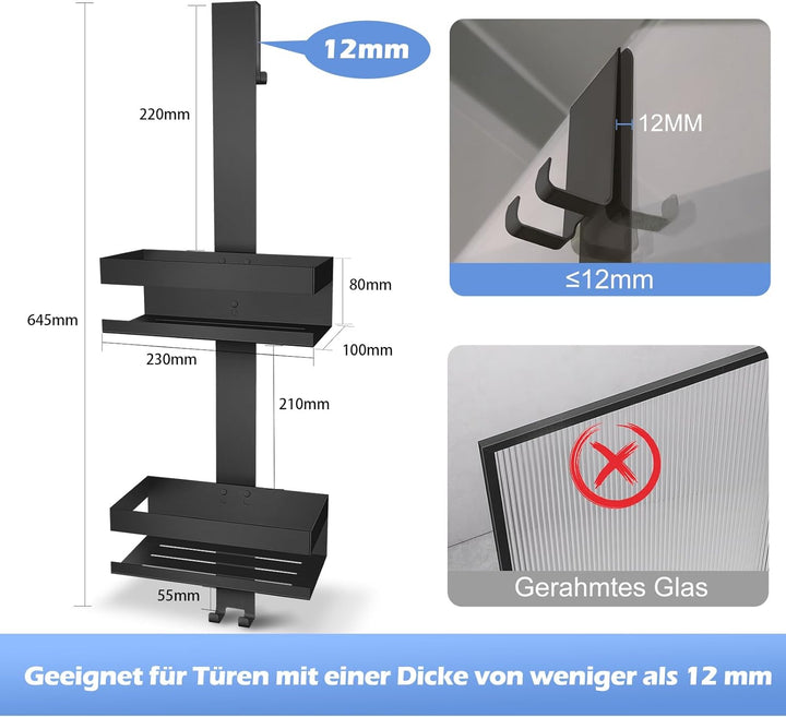 UUlioyer Duschablage zum Hängen, Shampoo Duschgel Halterung für Dusche, Duschregal aus Edelstahl SUS