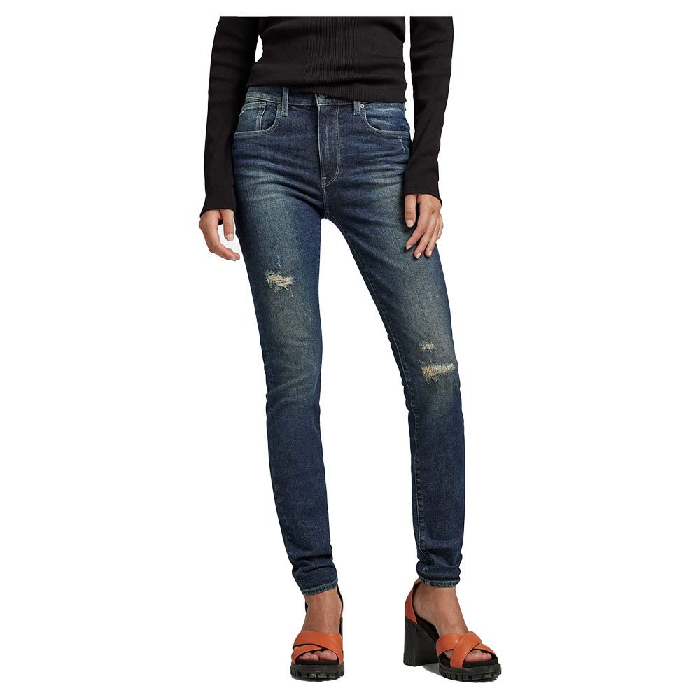 G-STAR RAW Damen Lhana Skinny Wmn Jeans 26W / 30L Blau (Antique Forest Blue Restored D19079-d188-d35