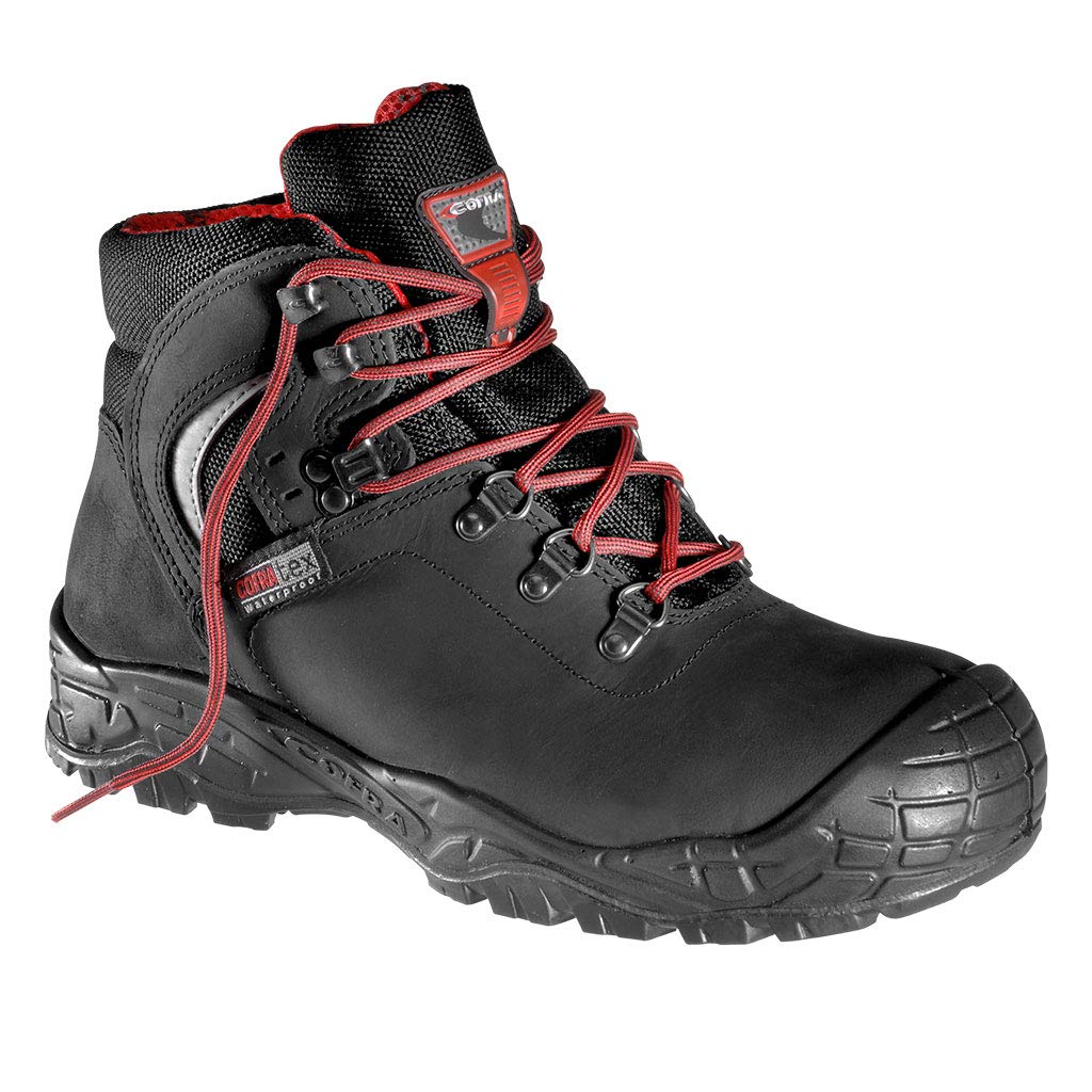 Cofra 22070-001.W43 SUMMIT UK S3 WR SRC Sicherheitsstiefel, Schwarz/Rot, Grösse 43
