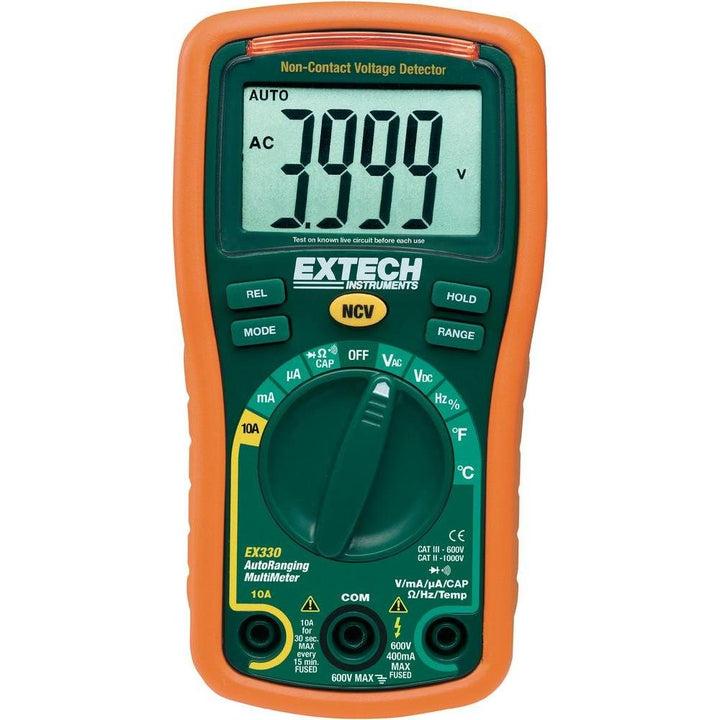 EXTECH EX330 Mini-Multimeter mit 12 Funktionen inklusive berührungslosem Spannungsprüfer