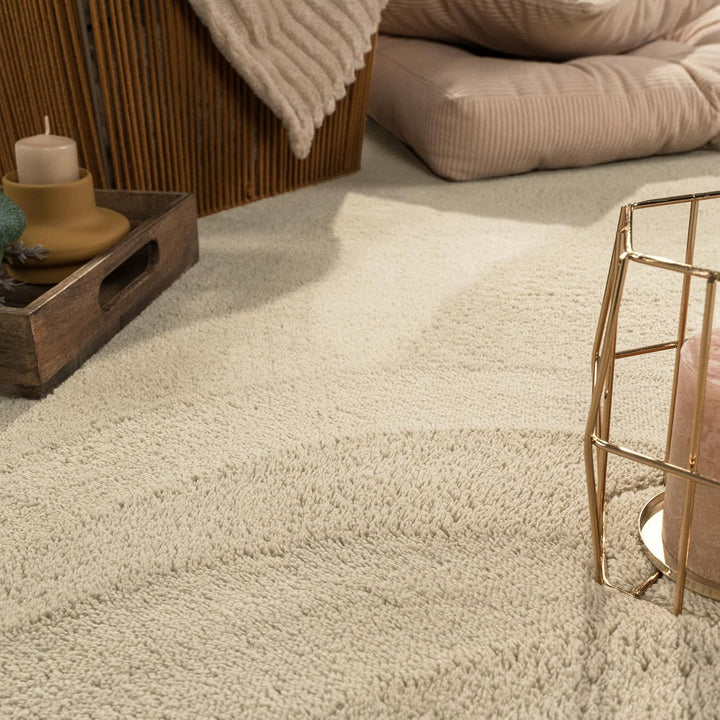 Paco Home Waschbarer Teppich Wohnzimmer Schlafzimmer Kurzflor rutschfest Flauschig Weich Moderne Ein