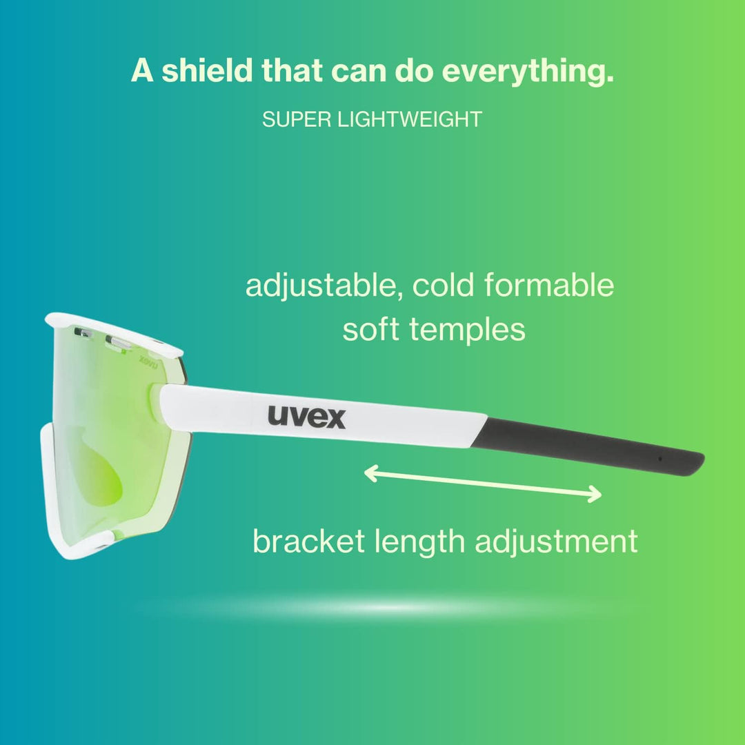 uvex Unisex Sportstyle 236 Set Sportbrille (1er Pack) Einheitsgrösse white mat/green, Einheitsgrösse