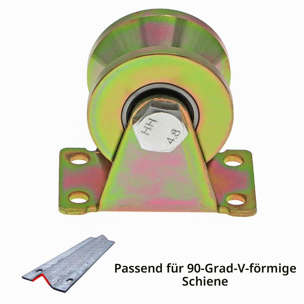 Skelang 4 Stück Rillenrad, 50mm Schiebetorräder, Stahlräder mit V-Nut, für Schiebetor, Werkstor, Gan