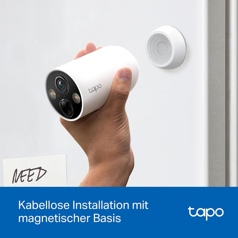 Tapo C425 Aussenkamera Akku, 2-Pack | Überwachungskamera aussen mit Magnetische Basis, 2K Auflösung,