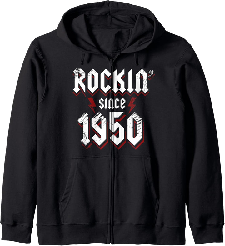 Rockin Since 1950 73 Year Old Rock Music 73th Birthday Kapuzenjacke