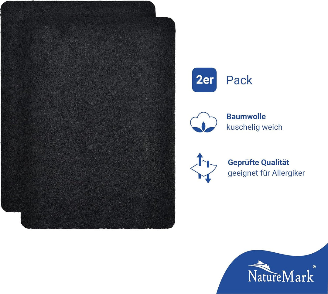 NatureMark 2er Pack Kinder FROTTEE Spannbettlaken, Spannbetttuch kuschelig weich, für Babybett und K