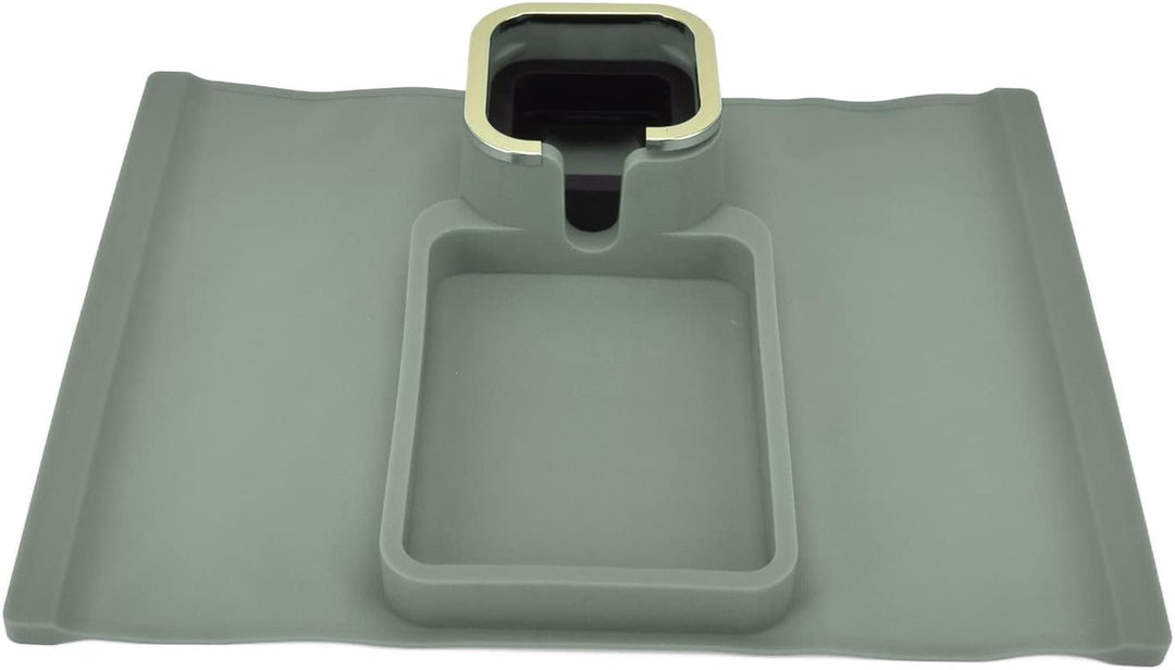 Qcwwy Sofa-Arm-Plattform, Couch-Arm-Getränkehalter, Sesselhalter, Stabiles Stahl-Silikon-Material So