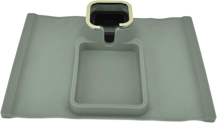 Qcwwy Sofa-Arm-Plattform, Couch-Arm-Getränkehalter, Sesselhalter, Stabiles Stahl-Silikon-Material So