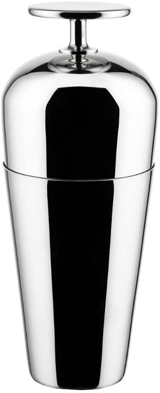 Alessi The Tending Box GIA26 - Parisienne Cocktail Shaker, mit Unteren und Oberen Glas mit Knopf, au