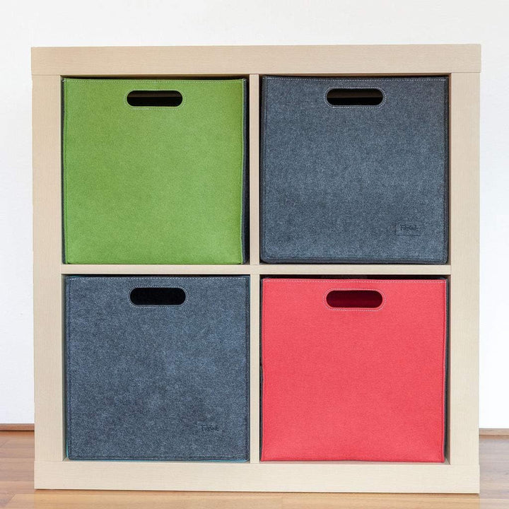 kallax box, Aufbewahrungsbox 33x33x33, Grau/Rosa Filzbox, 2er Filzkörbe Set, Regalkorb Korb Box,100%