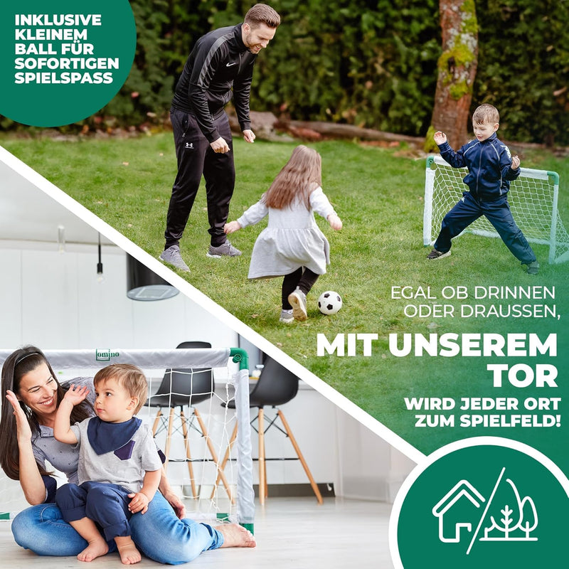 Kinder Fussballtor für Garten - Indoor und Outdoor Fussballtor Set für Kinder mit klappbarem Tor, Fu
