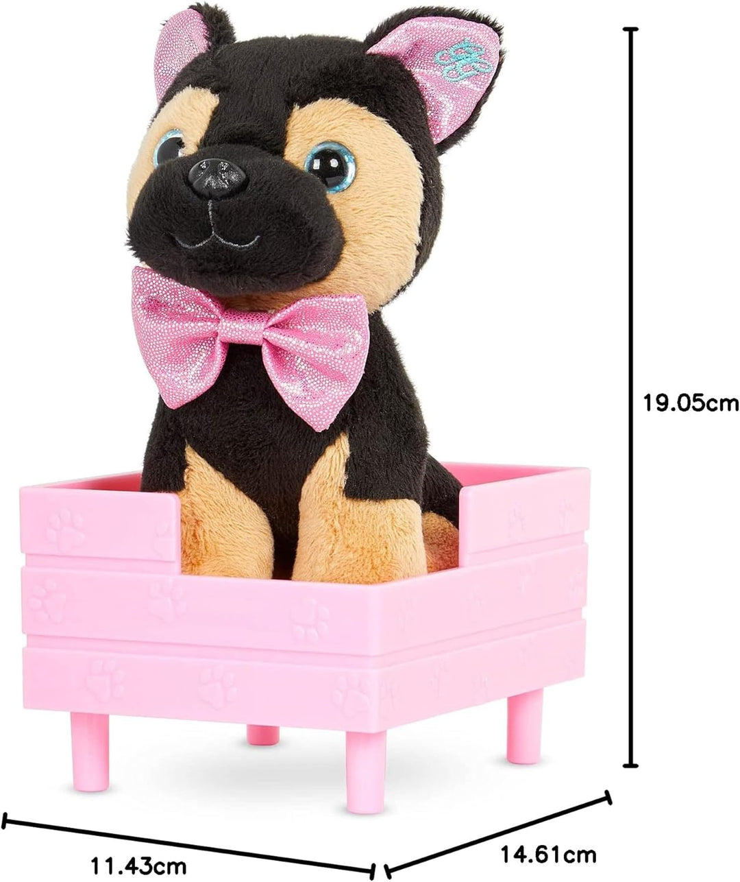 Glitter Girls - Jax - 15 cm Plüschwelpe zum Anfassen - Deutscher Schäferhund Puppe - Hundebett & Dec