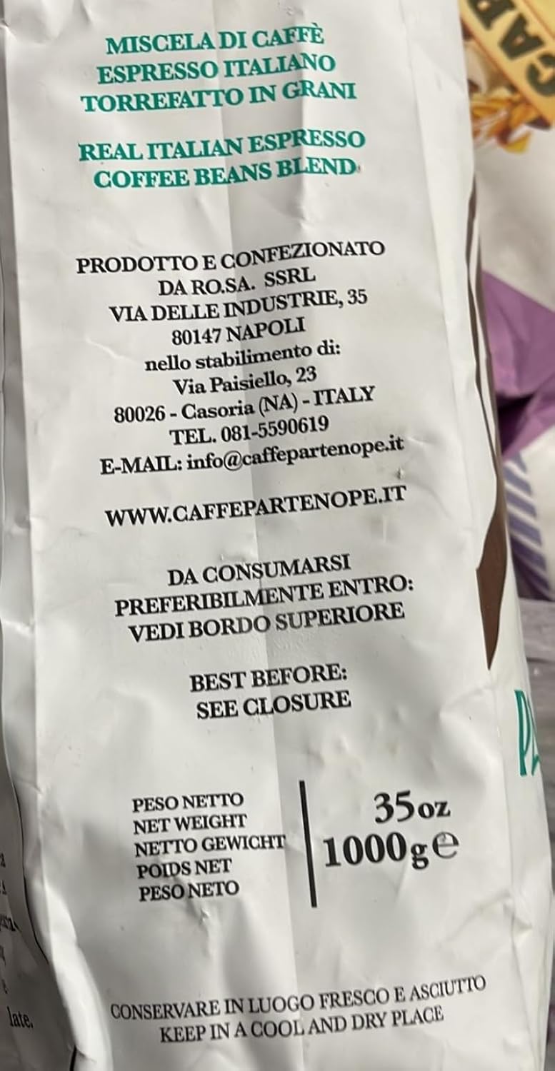 Caffè Partenope Atena Grains in Kg. 1 - Karton 6 Stück