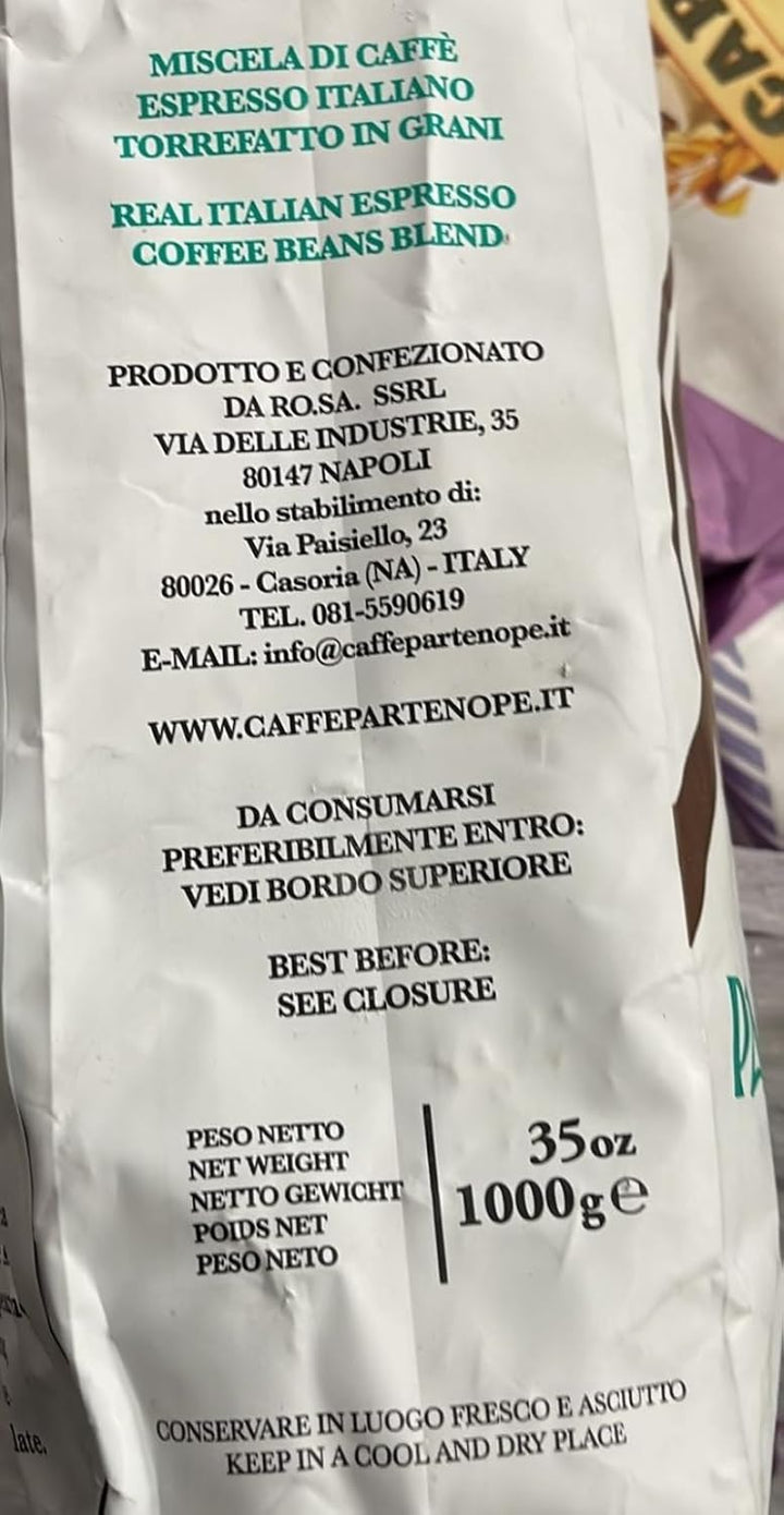 Caffè Partenope Atena Grains in Kg. 1 - Karton 6 Stück