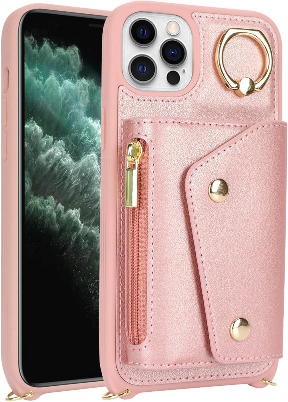 Lipvina Hülle für iPhone 11 Pro Max Hülle mit Band Kartenhalter handyhülle Hülle für iPhone 11 Pro M