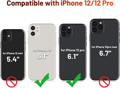 OCASE iPhone 12 Hülle(2in1) Leder Stossfestes Case [Abnehmbare magnetische Hülle] [Kabelloses Laden]