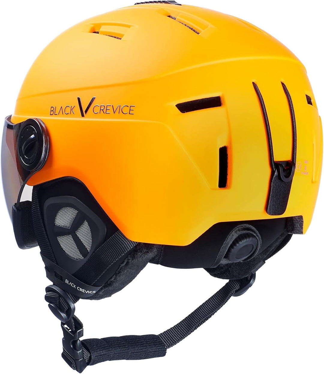 Black Crevice Skihelm Calgary I Skihelm mit Visier im Pilotenstyle I Skihelm Herren &amp; Damen I Skihel