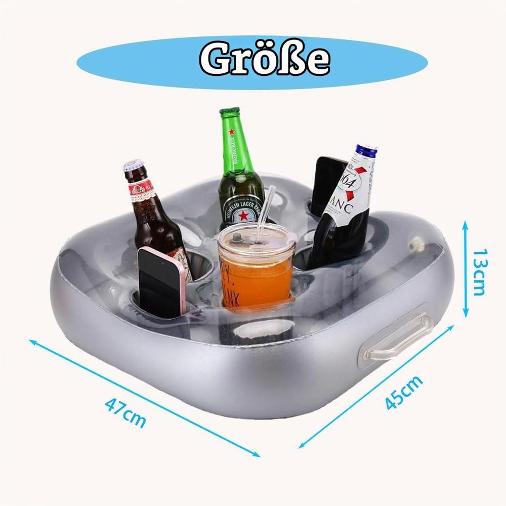 Poolbar Cocktailhalter,4 Löchern Aufblasbarer getränkehalter,Schwimmende Coasters BecherhalterHerges