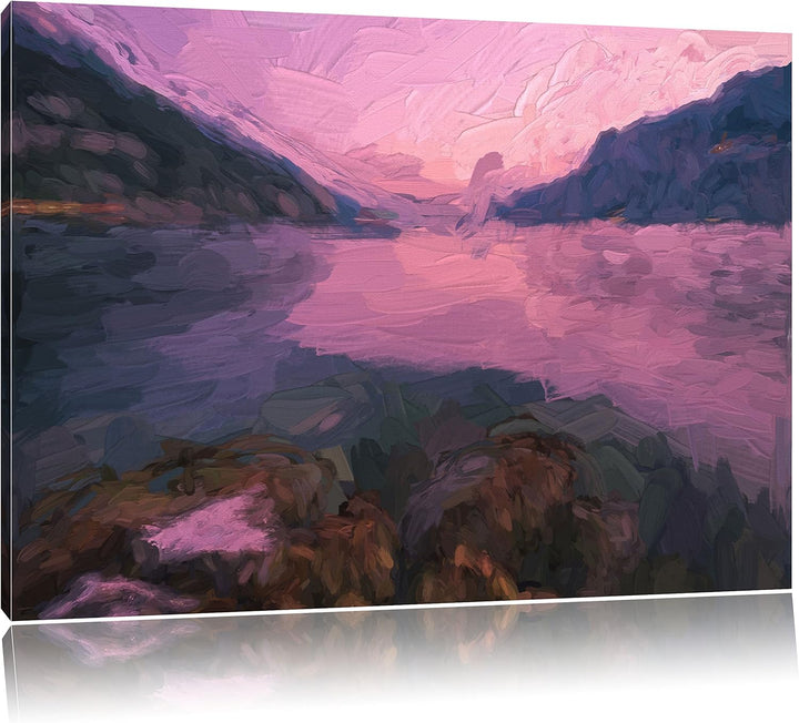 Pixxprint Gardasee in Italien Kunst als Leinwandbild/Grösse: 120x80 cm/Wandbild/Kunstdruck/fertig be